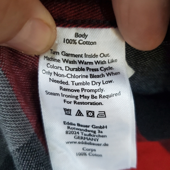 Eddie Bauer Men's shirt / shacket. Red, grey, black plaid. XL - Picture 6 of 9
